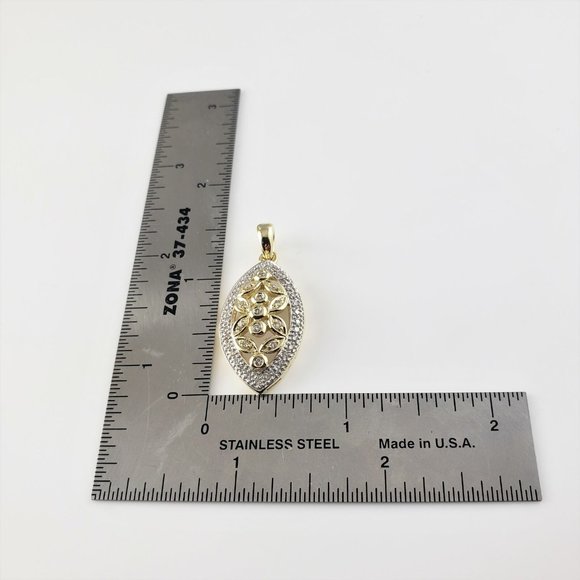14 Karat Yellow and White Gold Diamond Pendant - Picture 7 of 9